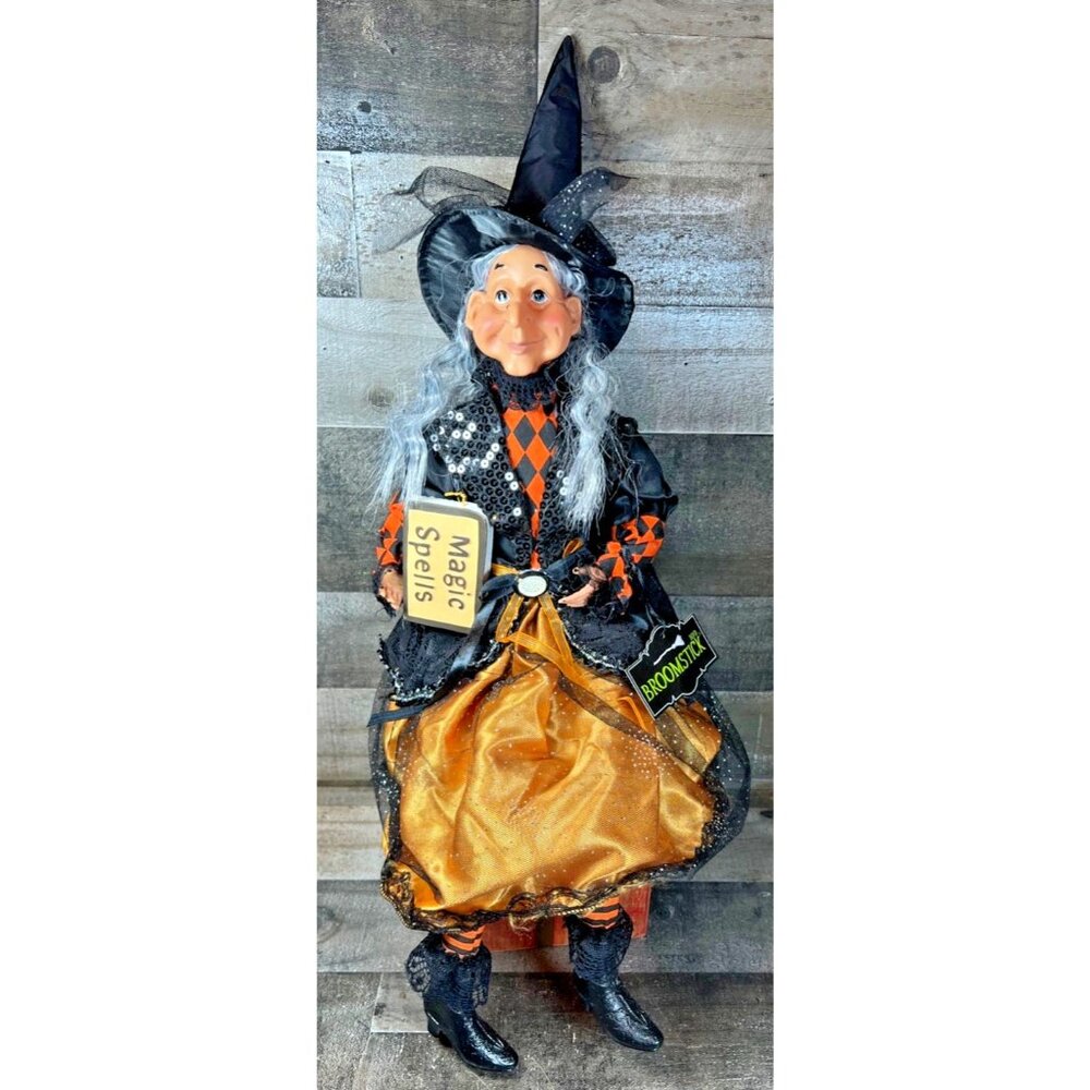 NEW Broomstick BLVD Halloween Witch Doll Shelf Sitter Sitting Doll 25" Spells